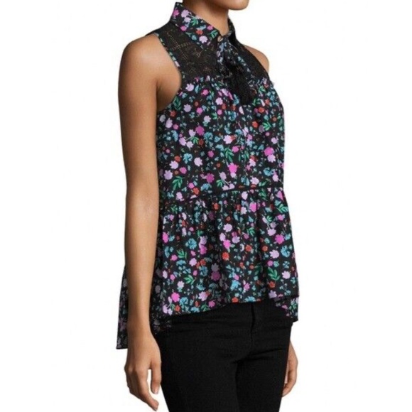 🔥🔥🔥NEW Kate Spade Greenhouse Lace Yoke Floral Cotton Silk Blended Blouse - Picture 5 of 16